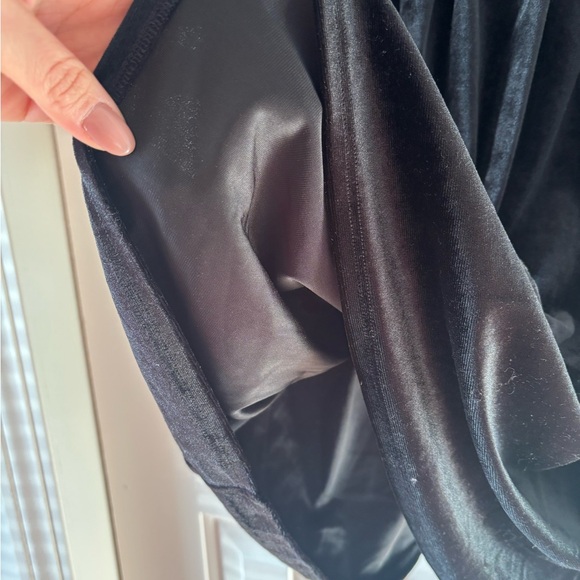 Black Velvet Smocked Babydoll Dress - Picture 5 of 13